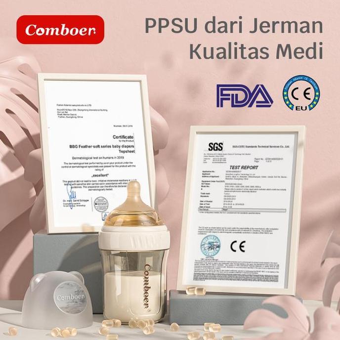 baby_nisaa - comboer botol susu bayi newborn ppsu 15ml/18ml/28ml wideneck dengan pegangan anak 1 tah