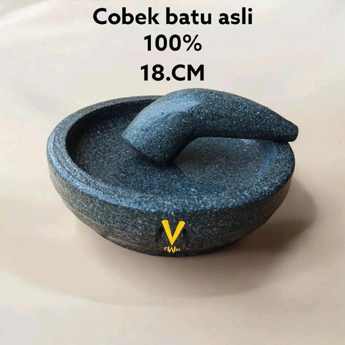 18.cm Cobek batu asli, coet batu, peralatan dapur., Untuk nyambal Kitchenware