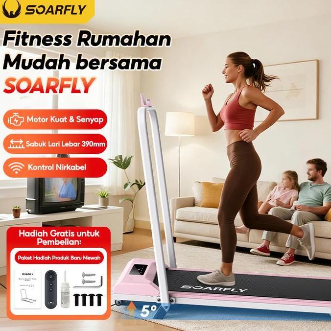 TERBARU - Subsidi OngkirSOARFLY Treadmill Elektrik Listrik Walking & Running Pad Peralatan Olahraga 