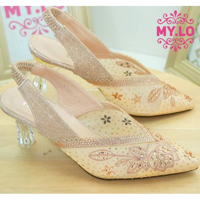 DILLABESTSHOP - SANDAL HEELS PESTA WANITA MEWAH ELEGAN PREMIUM KEBAYA WISUDA