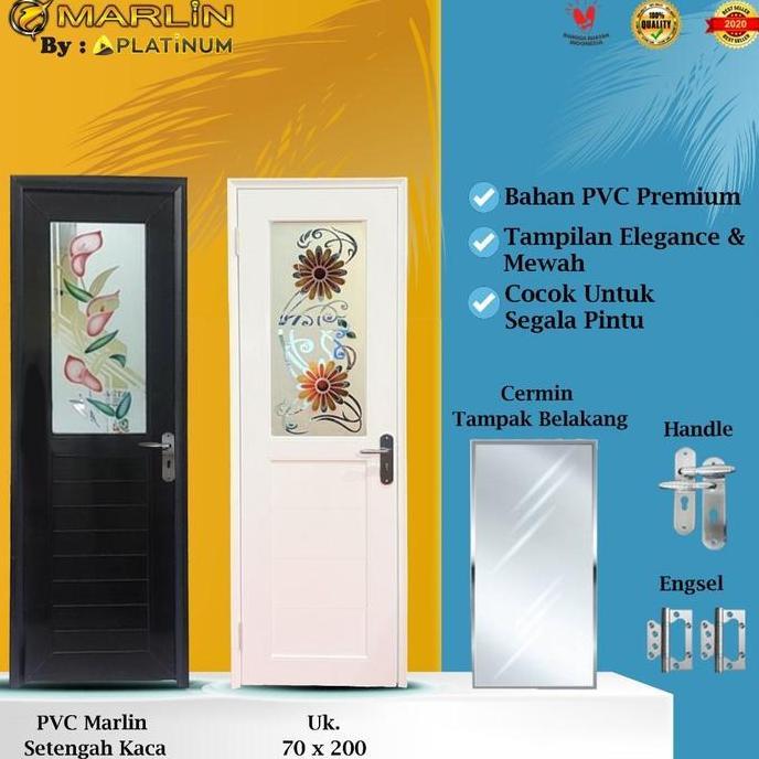pintu kamar mandi upvc marlin 70*200 kaca cermin