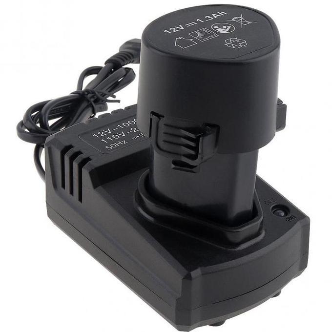 ZANACOM Baterai  bor cordless 12 volt+Charger Power Adapter 12V DC 110-220V untuk Bor/charger bor co