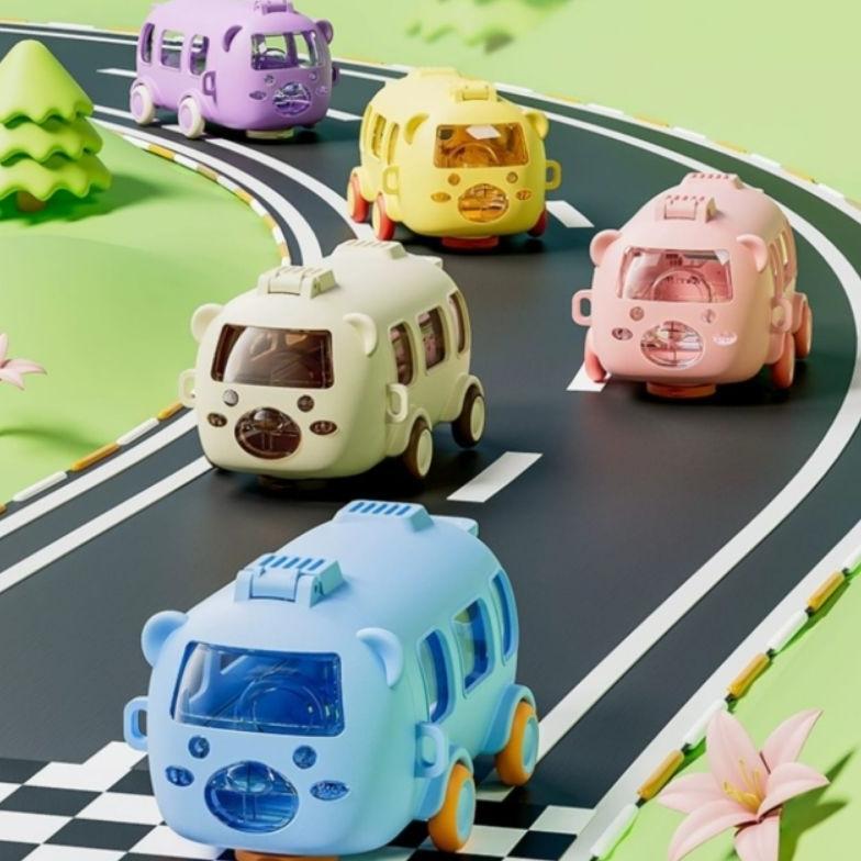 BIG PROMO Botol Air Minum Anak Bentuk Bus 550ml Botol Minum Anak Flip Top Bus Botol Minum Bua Anak F