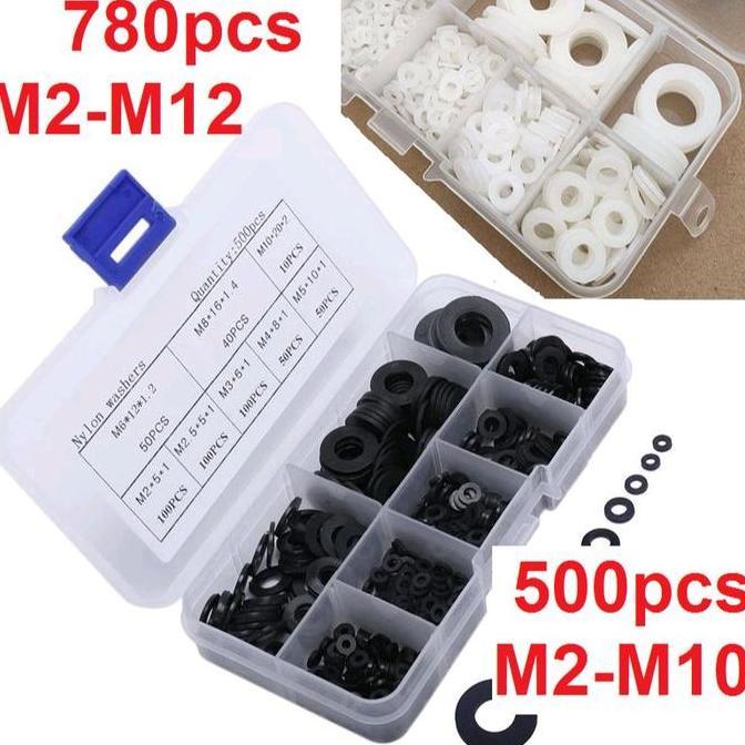 BALAYASHOPID Ring Washer Flat Ring Bentuk Ring O Bahan Nilon Washer gasket insulation