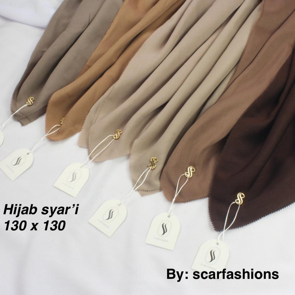 Jilbab segi empat Voal SYARI JUMBO POLOS by SCARFASHION ukuran 130x130