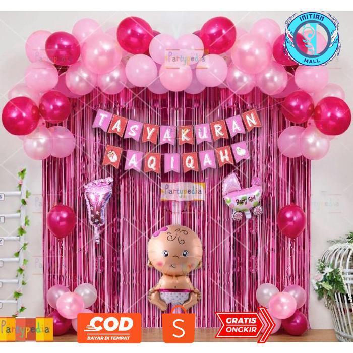 INITIANMALL PAKET DEKORASI AQIQAH ANAK/BAYI PEREMPUAN PREMIUM