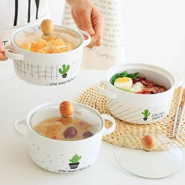 Mangkok Keramik Tutup Kaca