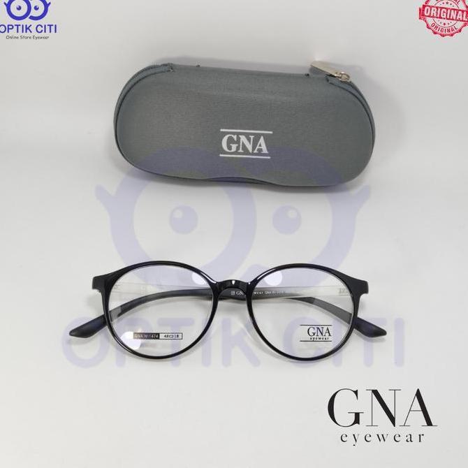 Frame Kacamata Pria Wanita GNA 1474 Bulat Ringan Lentur Original