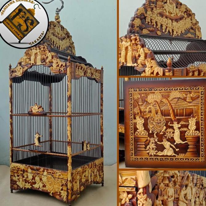 ASLI SANGKAR/KANDANG KOTAK UKIR JATI PREMIUM NO. 2 READY STOCK