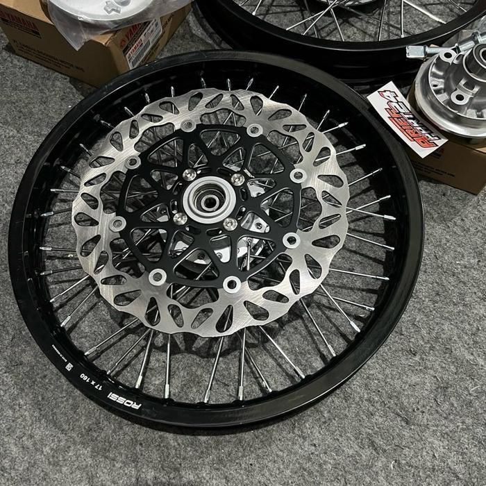 Velg Set Rossi 160/185 17 Hitam Tromol Depan Jupiter Original Tromol Belakang Rx-King Set Pnp Cb Gl 