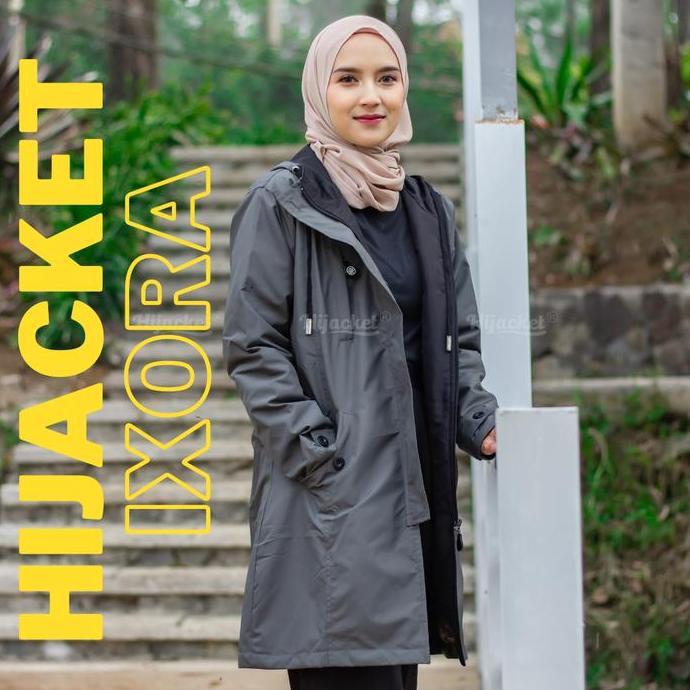 HIJACKET IXORA JAKET HIJAB WANITA MUSLIMAH JAKET PARASUT TEBAL