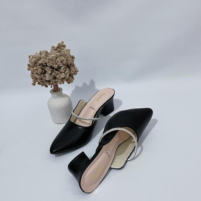 Jelitashoes- Fladeo Sandal Heels 5Cm U Permata Cantik Mempesona Cocok Untuk Pesta Kondangan Arisan J
