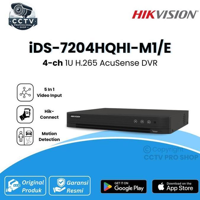 DVR 4ch Hikvision iDS-7204HQHI-M1/E DVR 4 channel HIKVISION murah