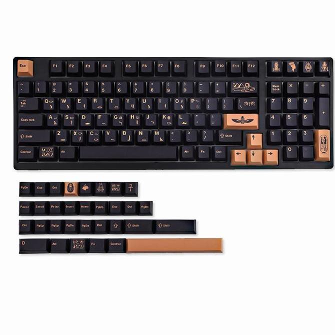 Titan Nation Egypt Pharaoh Keycaps PBT Dyesub for Mechanical Keyboard Terlaris
