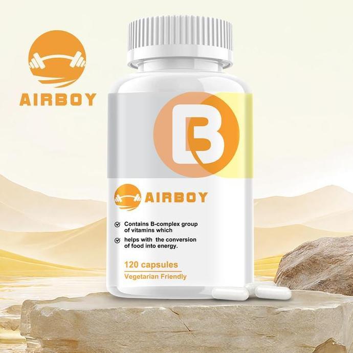 Airboy-Kapsul Vitamin B Kompleks-Membantu Mengubah Makanan Menjadi Energi-Kapsul Vegetarian, Cocok U