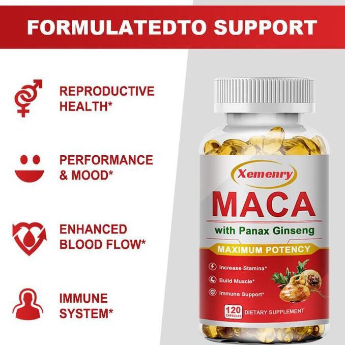Xemenry - Mengandung Panax Ginseng, Ashwagandha, Saw Palmetto, Lada Hitam, Akar Maca, Shilajit - Men