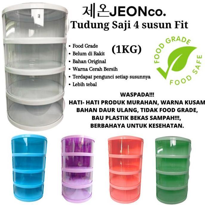 Termurah [Cod] Rak Tudung Saji Fit 4 Susun Tanpa Ring Lebih Tebal Food Grade Cover Tempat Penyimpana