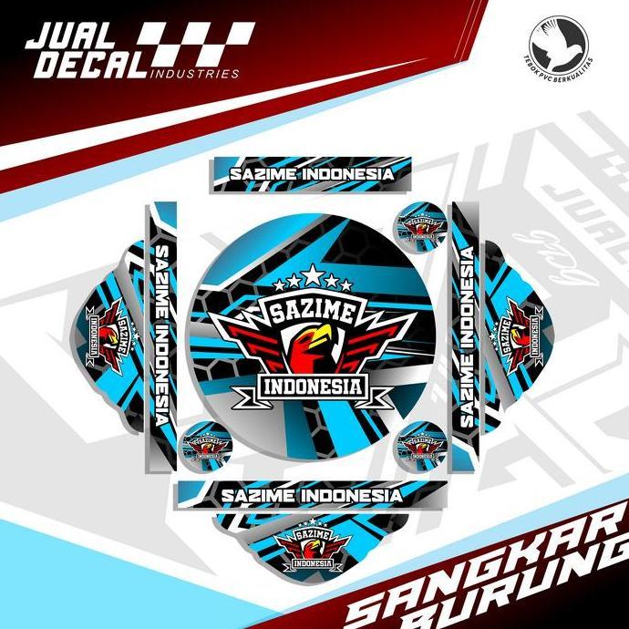 ASLI SAZIME Decal Tebok Lovebird Stiker Sangkar Burung Decal Tebok Love Bird Kandang sasime Bulat RE