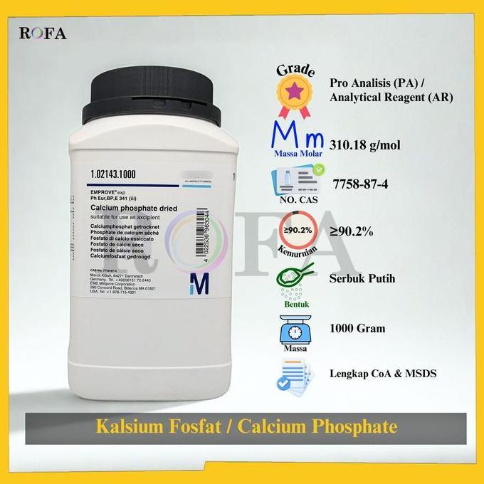 HARGA DISC - Kalsium Fosfat / Calcium Phosphate / Ca3(PO4)2 Pro Analisis 1000 Gram