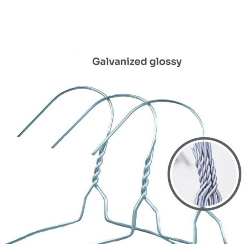 KUALITAS SUPER` VALUE PACK 10 PCS GANTUNGAN BAJU HANGER KAWAT LAUNDRY STAINLESS ANTI KARAT INDOKURNI