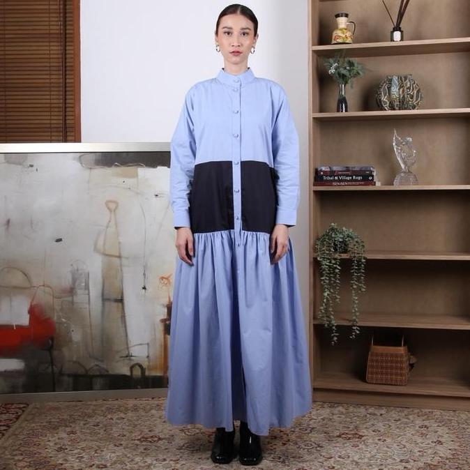 Itang Yunasz RTW - Cerona Color-Block Outer Dress