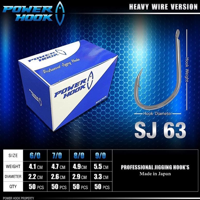 READYGan- Slow jigging power hook SJ63 flat mirip suteki 1 box isi 50pcs