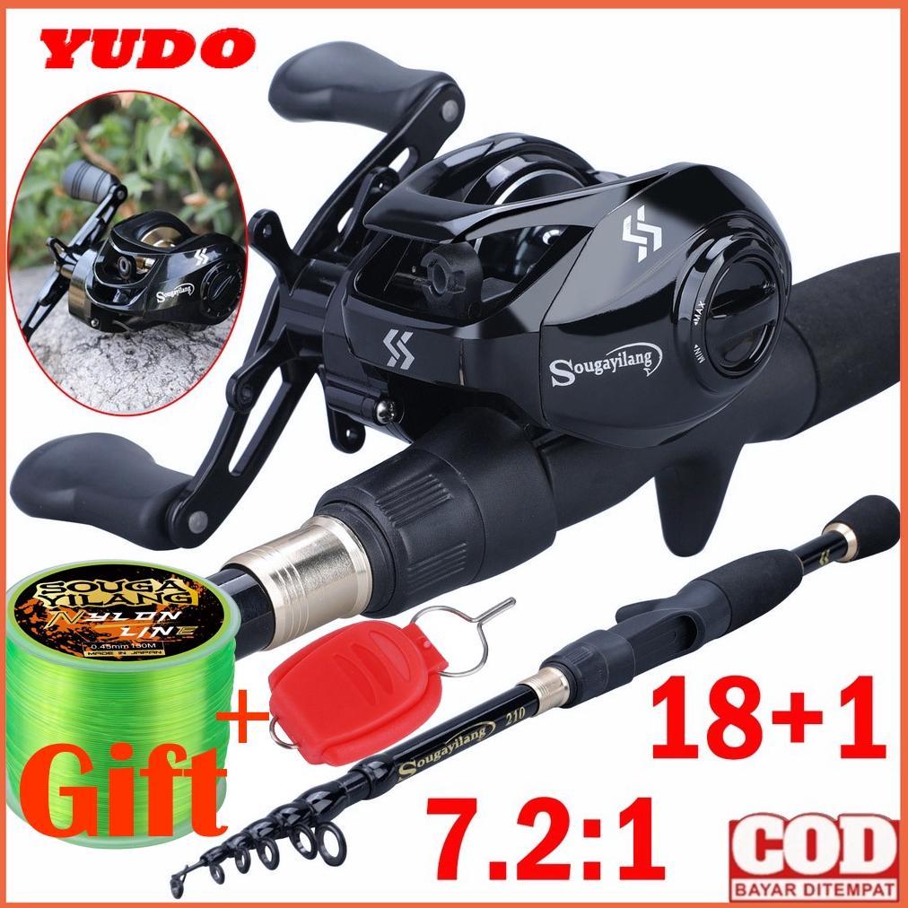 READYGan- YUDO Telescopic Joran Pancing Set Carbon Fiber Fishing Pole Reel Pancing 18+1BB Mesin Mema