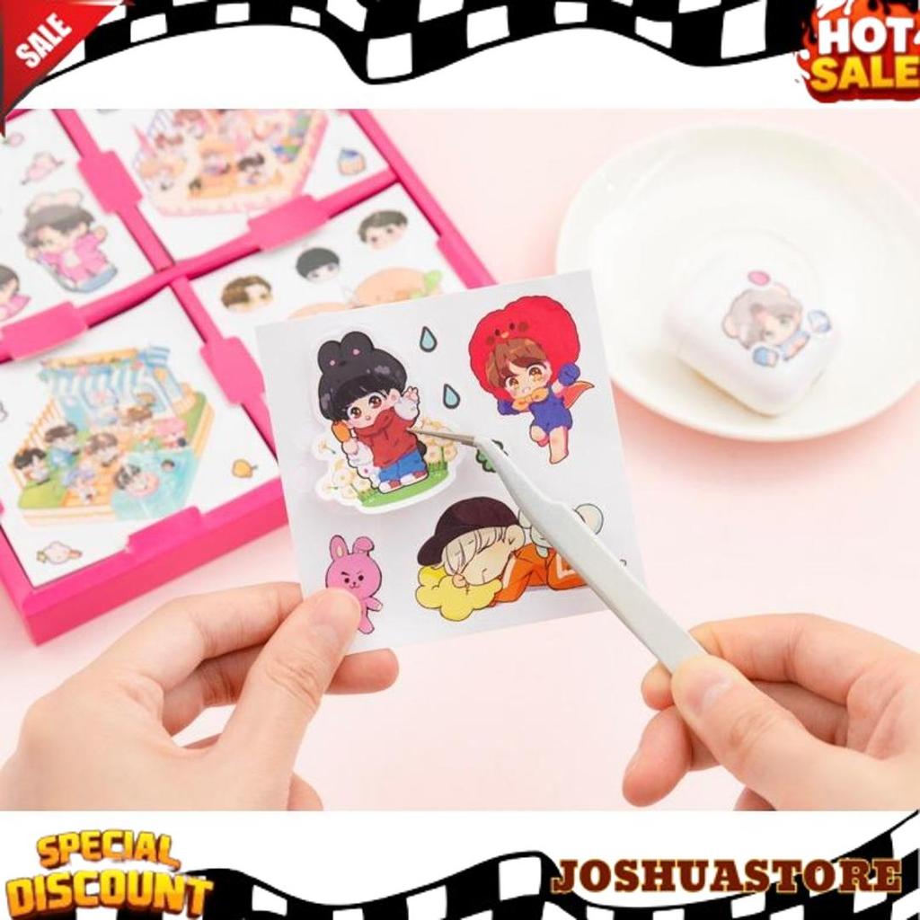 100 Lembar Sticker Box B T S BT 21 Tinytan Korea Waterproof Stiker Jungkook Jimin Harga Grosir
