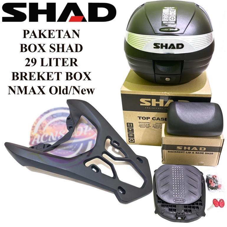 PAKETAN BOX SHAD SH29 + BREKET BRACKET TOP BOX MOTOR NMAX OLD / NMAX NEW