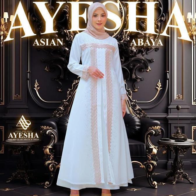 Gamis Putih Wanita Abaya Turkey Mewah Elegan Premium Terbaru