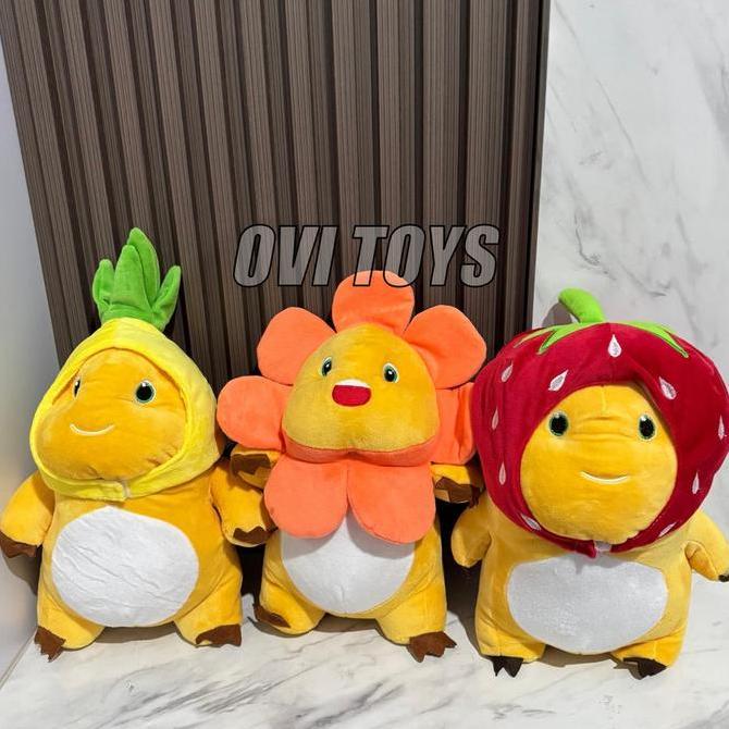 Boneka Dino Nailong Karakter Strawberry Nanas Matahari Bahan Plush Halus Dan Lembut Hadiah Anak Ulang Tahun Bisa Cod Dolls