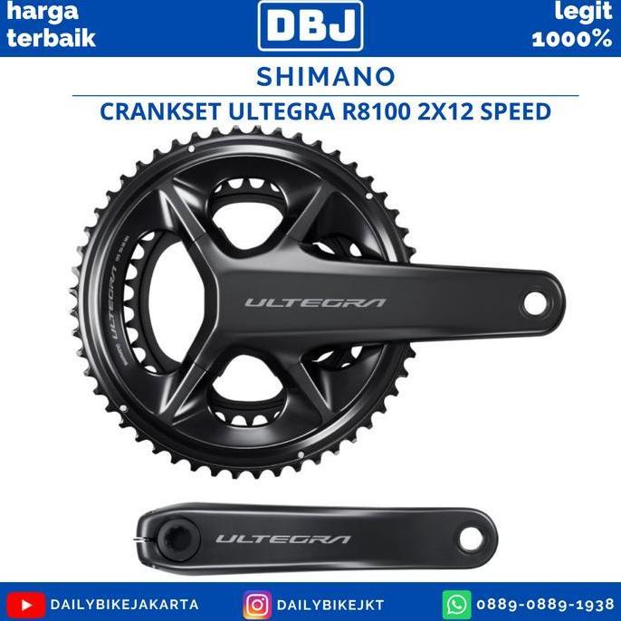 Promo CRANKSET SHIMANO ULTEGRA FC R8100 2X12 SPEED CRANKSET SEPEDA ROADBIKE Diskon