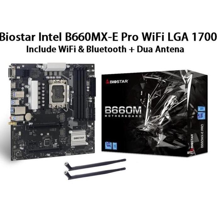 promo Motherboard B660MX-E PRO WiFi LGA 1700 Biostar Include Dua Antena terlaris