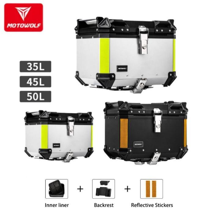 BOX Motor Touring MOTOWOLF Tail Top Box Almunium Alloy Case Pannier