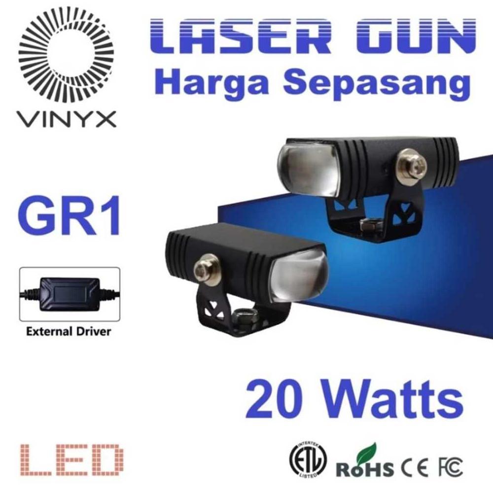 VINYX - ORIGINAL LAMPU TEMBAK VINYX GR1 D2 MINI SLIM SOROT LED LASER GUN 20 WATTT 2 WARNA