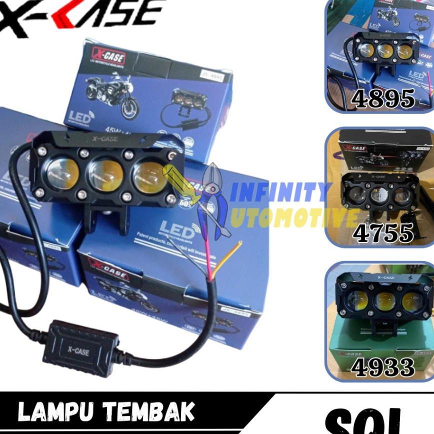 LAMPU TEMBAK LED Fog Lamp 3 MATA LAMPU SOROT 3MATA LED X-CASE PLUS BALLAST PUTIH PUTIH KUNING PUTIH 