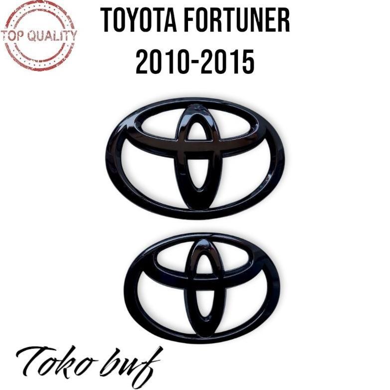 Emblem Logo Toyota Fortuner VNT 2010-2015 Hitam Black Glossy Doff Depan Belakang