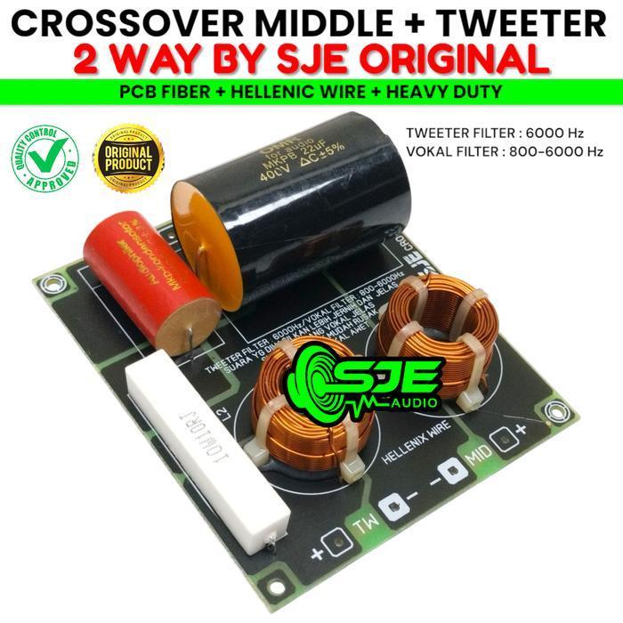 Crossover Tweeter Vokal 2 Way Sje Pcb Fiber Hellenic Wire - Crossover 2 Way Sje Tweter Vocal Midle M