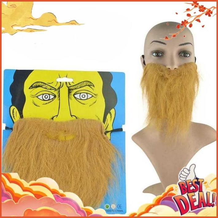 Trending Jenggot Palsu Warna Hitam Coklat Putih Kostum Cosplay Drama Dan Pesta