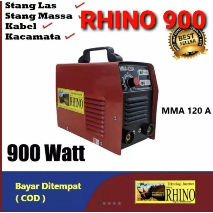 Rhino Merah 900 W Mesin Las Trafo Las Inverter Mma 120 900Watt Basic Original Dan Terpercaya