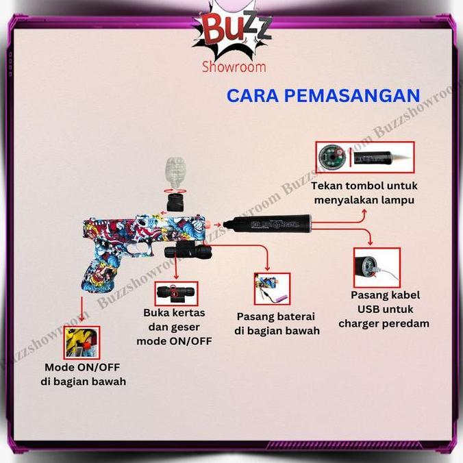 Handgun Anak Wgg Water Gel Mainan Watergel Gun Infrared With Lamp Kode 1100