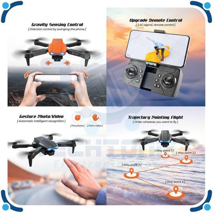 DRONE E99PRO DUAL CAMERA VIDEO  ULTRA HD SMART  BATERAI 1800MAH BERGARANSI ORIGINAL DAN TERPERCAYA