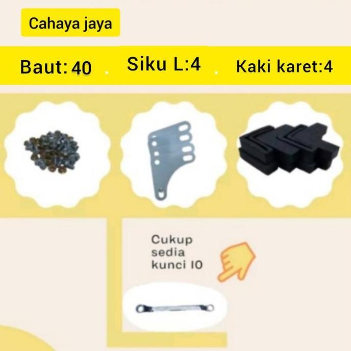 Newcap- Rak Besi 4Susun/ Rak Siku Lobang/ Rak Gudang/Rak Minimalis Penyimpanan Anti Karat