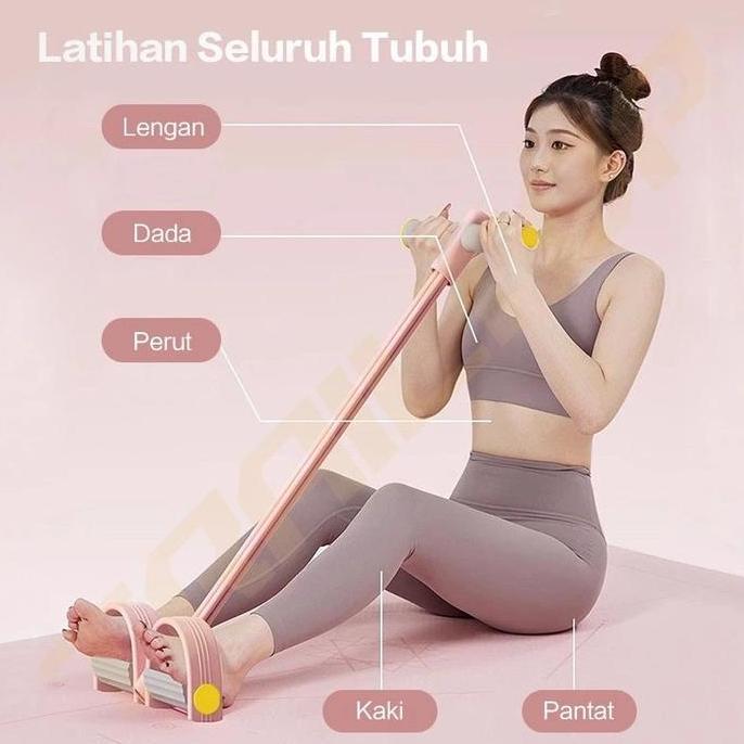 Lansungkirim- Trailtop Tummy Trimmer Fitness 4 Tali 6 Tali Alat Olahraga Pengecil Perut Alat Olahrag