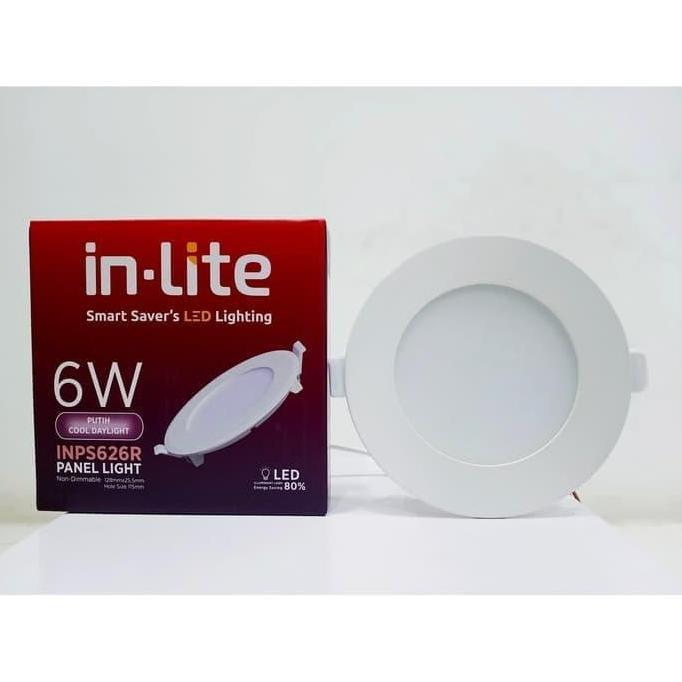 Lampu Downlight Panel LED In-lite 6 Watt Bulat IBR 628R