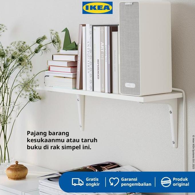 Newcap- Ikea Sibbhult/Burhult Rak Dinding Putih Minimalis 59X20 Cm
