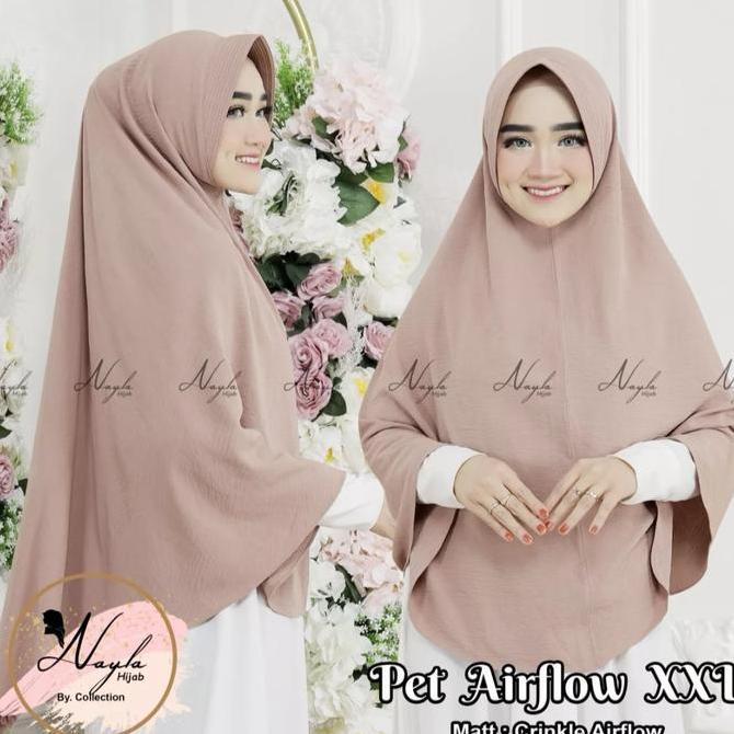 New- Jilbab Crinkle Airflow Premium Jumbo Pad / Hijab Crinkle Syari Pet