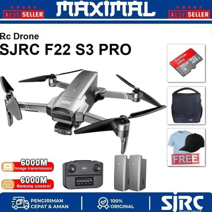 Drone SJRC F11S 4K PRO+ 6KM GPS 2Axis Gimbal 4K Kamera Versi Baru Upgrade SJRC F11S 4K PRO 3KM