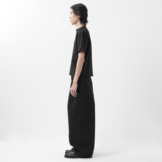 Mntp- 'Forma' Wide Black Denim Pants / Celana Panjang Bahan Denim / Celana Unisex