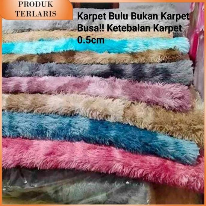 [COD] 200x200 Karpet bulu Ombre lembut tebal bulu 4cm karpet lantai